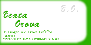 beata orova business card